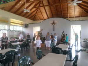 getting ready for soup, salad, bread, and dessert!