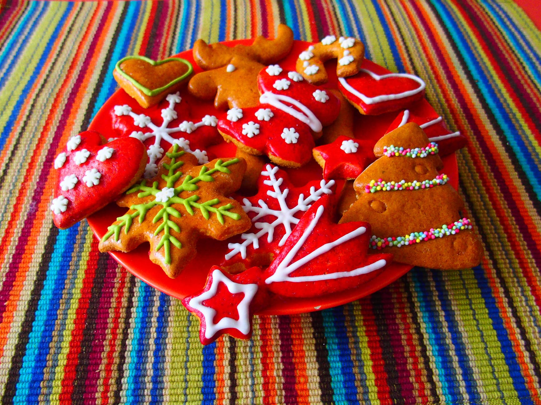 christmas christmas cookies colorful colourful